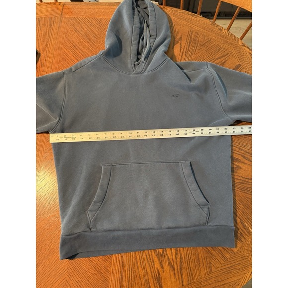 Hollister Men's Hoodie Navy Blue Stonewash Sweatshirt Medium - Picture 6 of 8